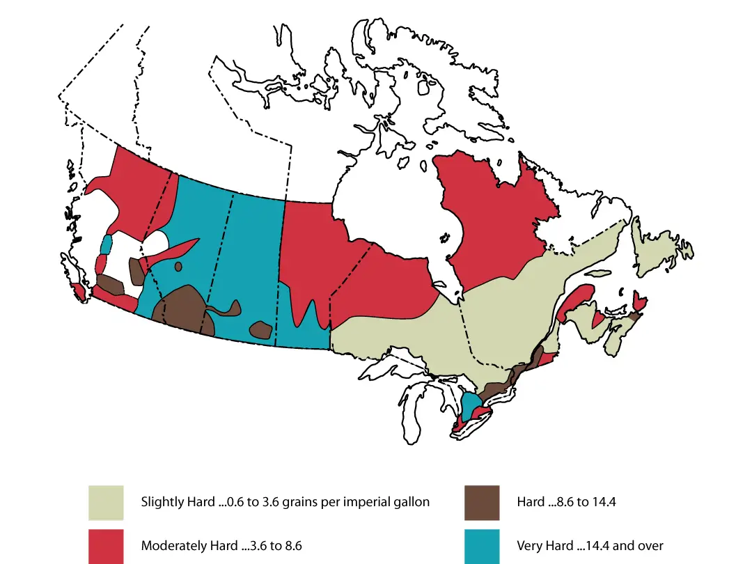 加拿大水硬度图