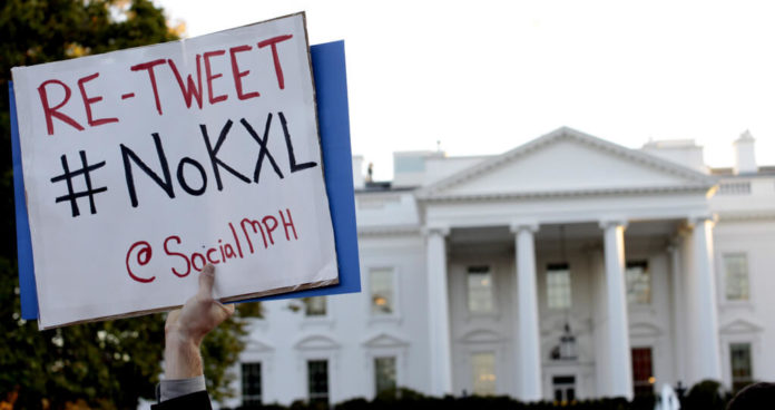 对Keystone xl化石燃料的抗议
