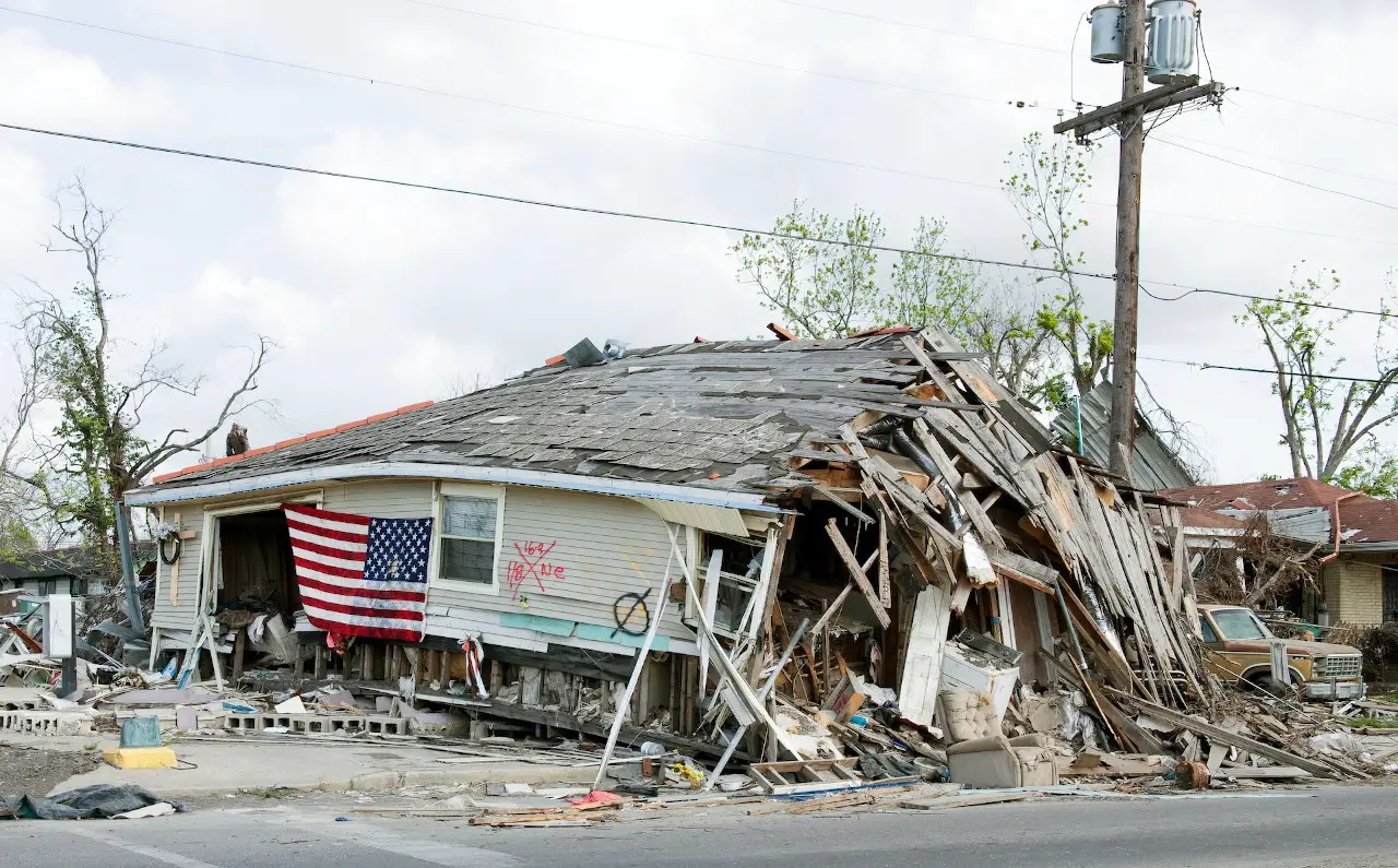 卡特里娜飓风在新奥尔良造成破坏